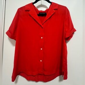 Banana Republic Vibrant Red Button-Up Blouse